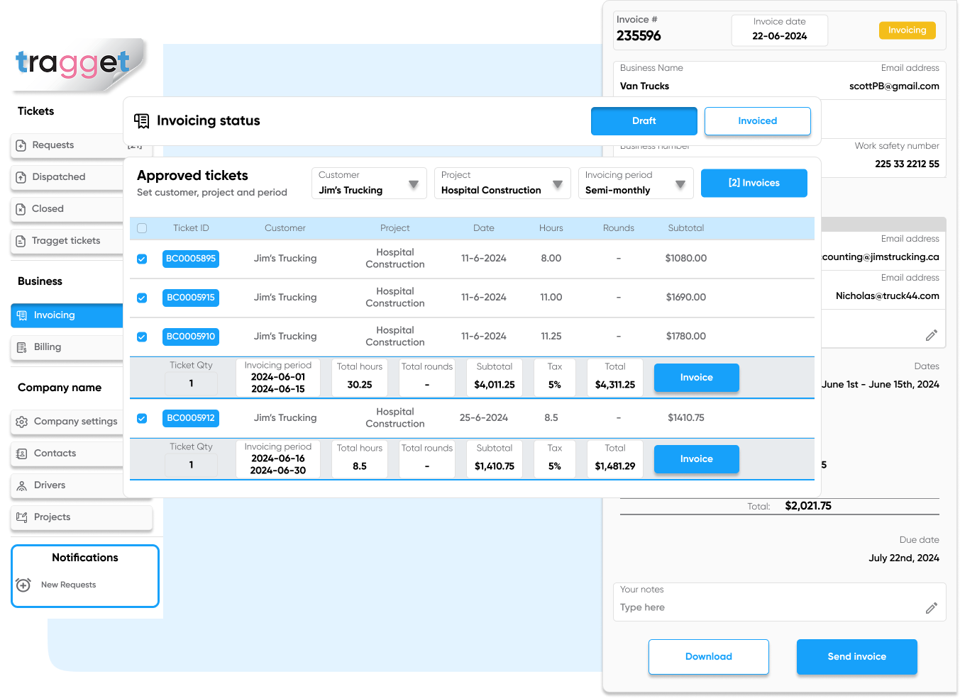 Trucking Company Invoicing